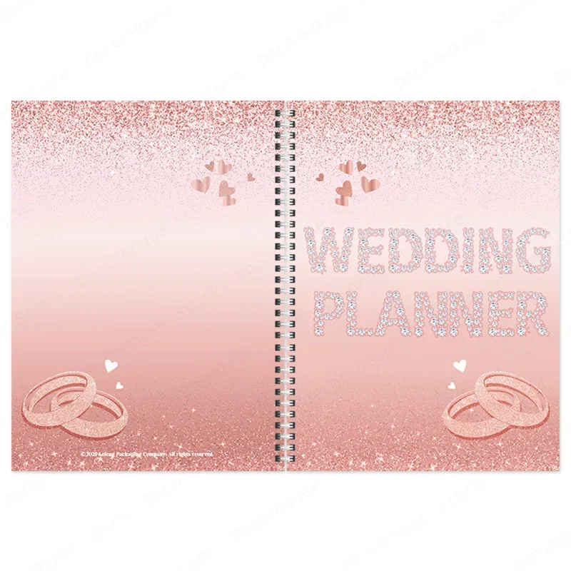مخطط الزفاف الوردي اللامع تخطيط الزفاف سجل كتاب تطوير خطة الزفاف