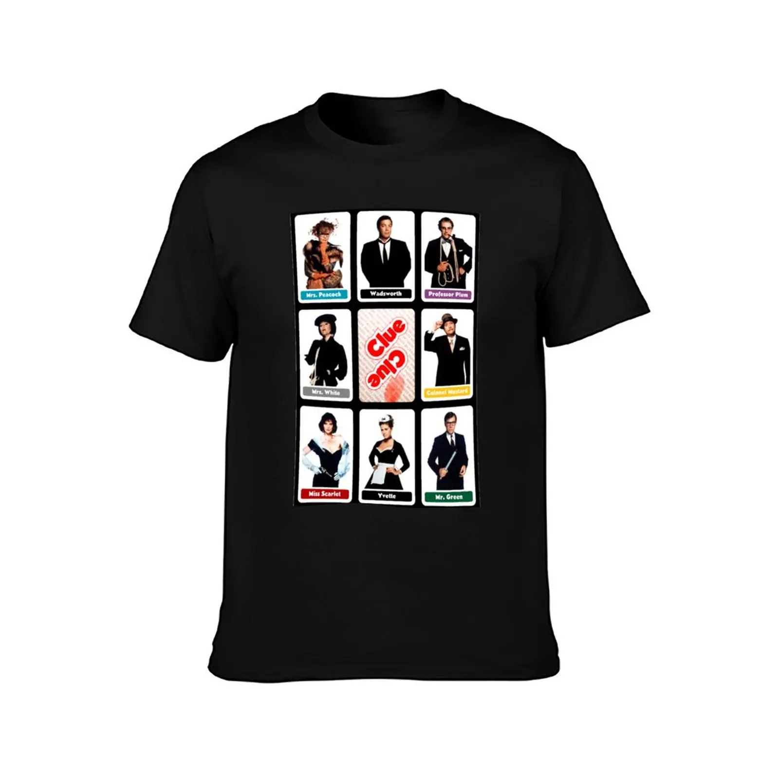 Clue (1985) - Suspect Cards T-Shirt Fashion Casual Short Sleeve T-Shirt