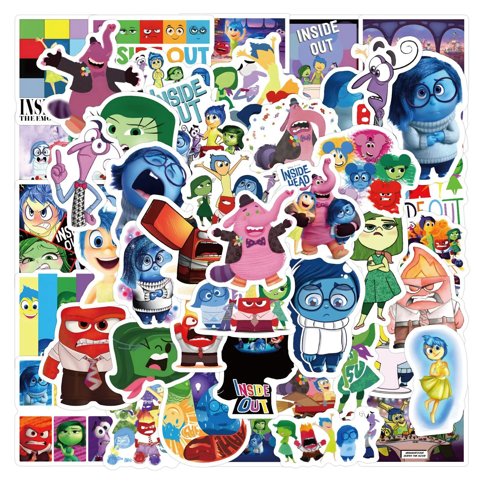 10/30/50/110PCS Disney Inside Out Fantasy Animated Movie Stickers DIY Diary Laptop Luggage Skateboard Graffiti Decals Fun