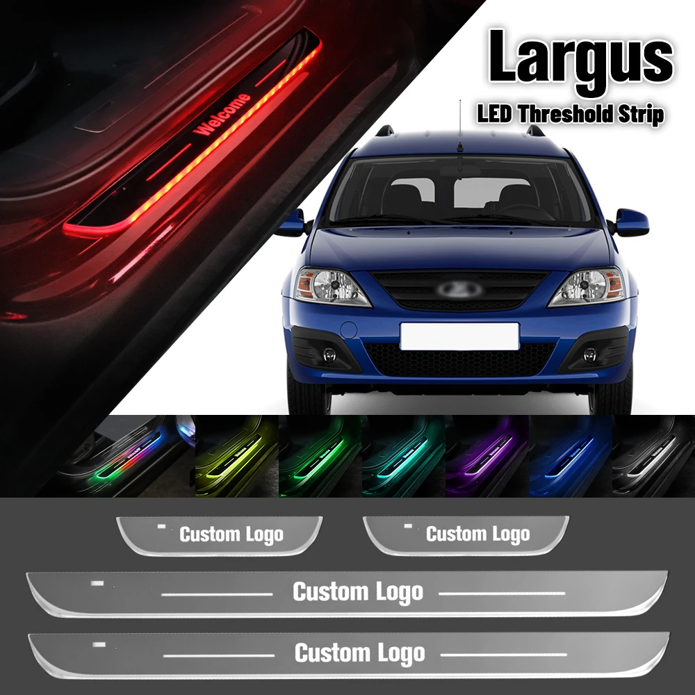 

For Lada Largus 2012-2023 Car Door Sill Light Customized Logo LED 2019 2020 2021 2022 Welcome Threshold Pedal Lamp Accessories