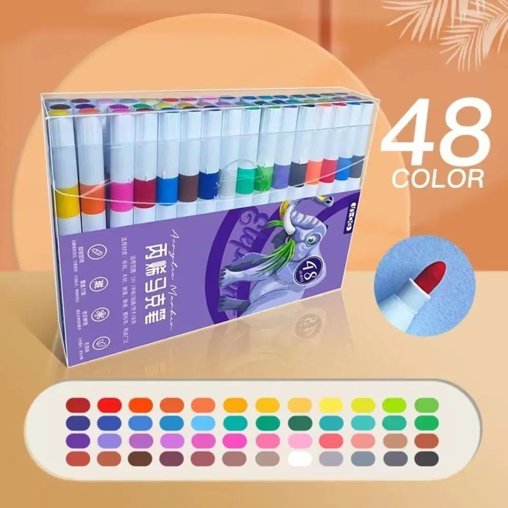 Non-toxic 12/24/36/48/60 Colors Marker Pens Graffiti DIY Crafts Acrylic Paint Marker Set Drawing Colorful Painting Pen