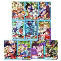 10pcs/set Dragon Ball Z GT Process Refraction Super Saiyan Heroes Battle Card Ultra Instinct Goku Vegeta Game Collection Cards