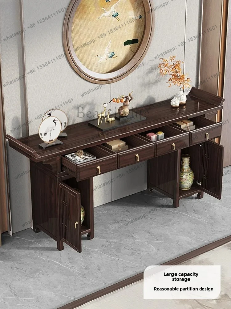 solid wood Zhongtang six-piece incense table for household use