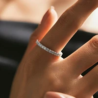 MODIAN – bague de luxe en Moissanite pour femmes, couleur D, empilable, en argent Sterling 925 véritable, bijoux de mariage avec boîte cadeau exquise 3