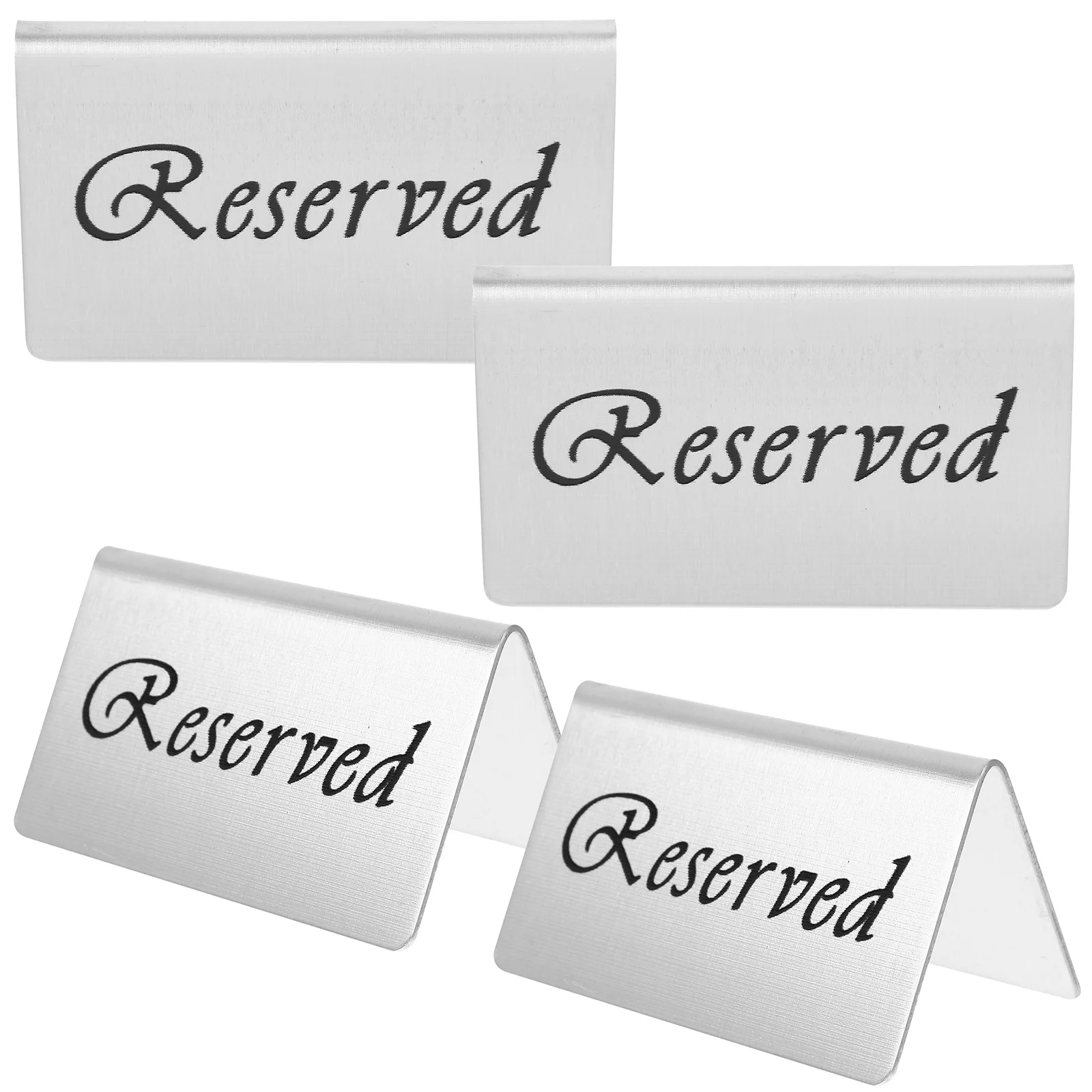 

4Pcs Double-sided Seat Signs Simple Party Table Adorn Stainless Steel Wedding Party Table Cards Banquet Accessories