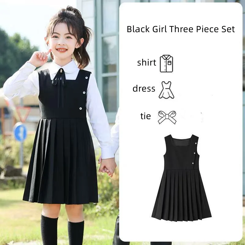 

Kids JK Uniform Set School Style Vest Dress Pleated Skirt Performance Costume for Girls 110-180cm