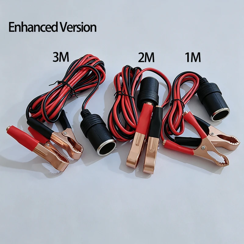 12V Car Battery Terminal Clamp Clip Cigarette Lighter Power Socket Adaptor Camping Battery Pump Power Adapter Splitter 0.35-3M