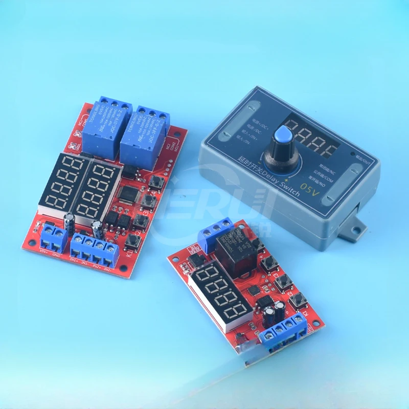 Delay time relay module 5V12V24V Timed programmable optocoupler isolated pulse cycle power off trigger