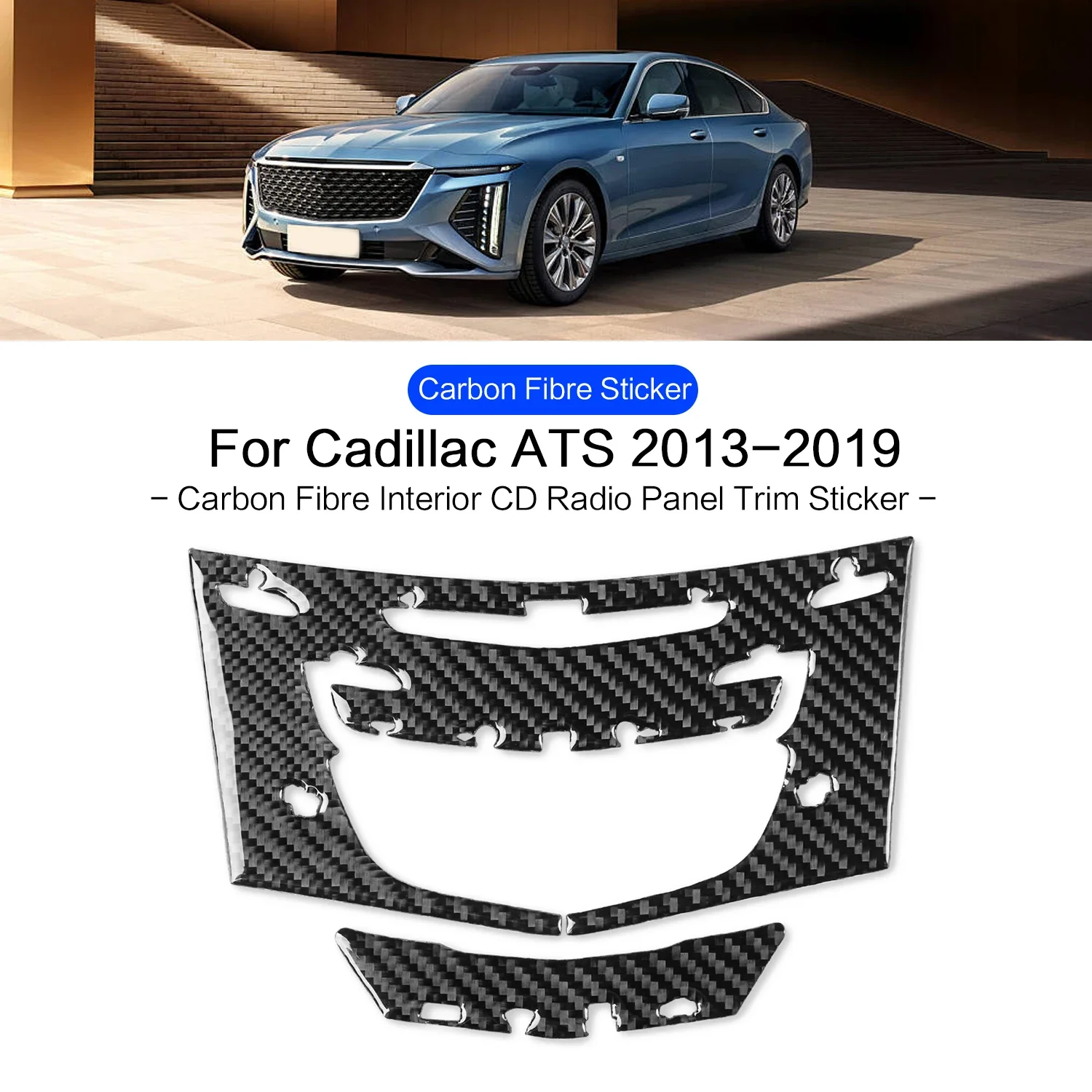 

Аксессуары для седанов Cadillac ATS 2013-2019, интерьерная наклейка из углеродного волокна для CD-дисков, радио и панелей, декоративная наклейка для модификации