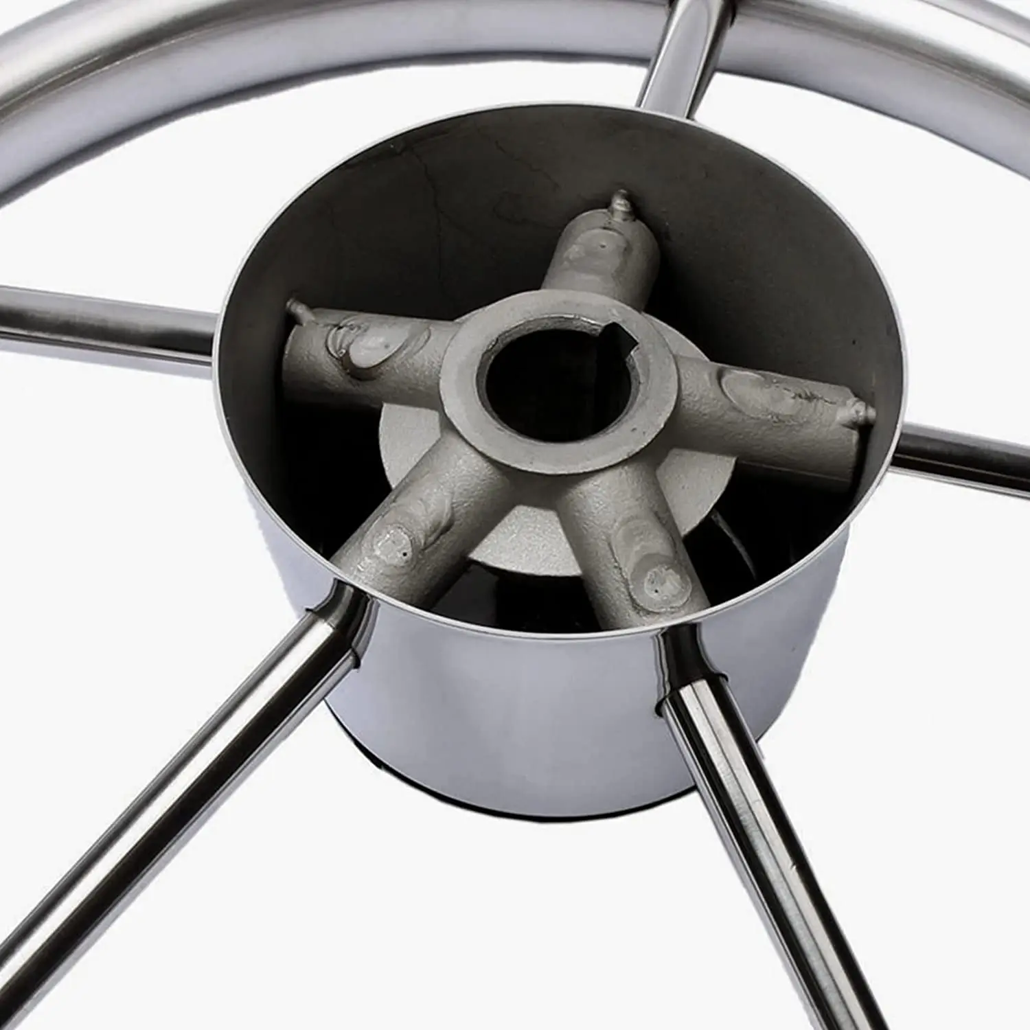 Boat Stainless Steel Steering Wheel Mirror Polished 11 /13.5 /15.5 Inch 5 Spoke Destroyer For Yacht Marine Accessories