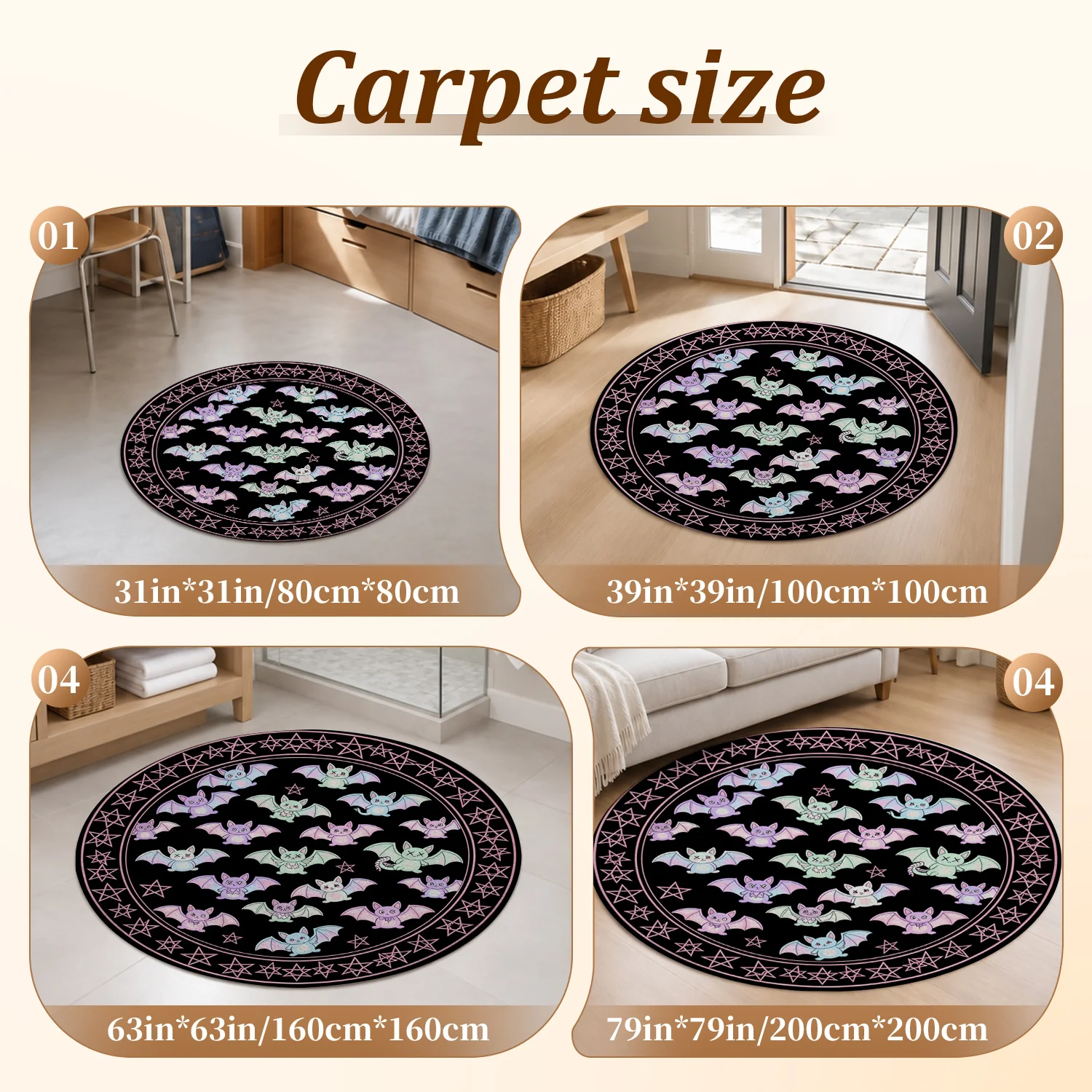 Şirin Pastel Renkli Yarasa ve  - Home Office Rug incelemesi ve fiyatı