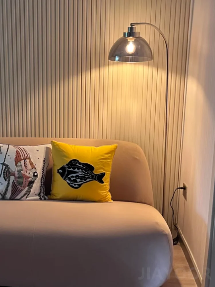 Mirror Floor Lamp Living Room Atmosphere Lamp Bedroom Bedside Lamp Sofa Side Standing Lamp LED Glass Decorative Standing Light