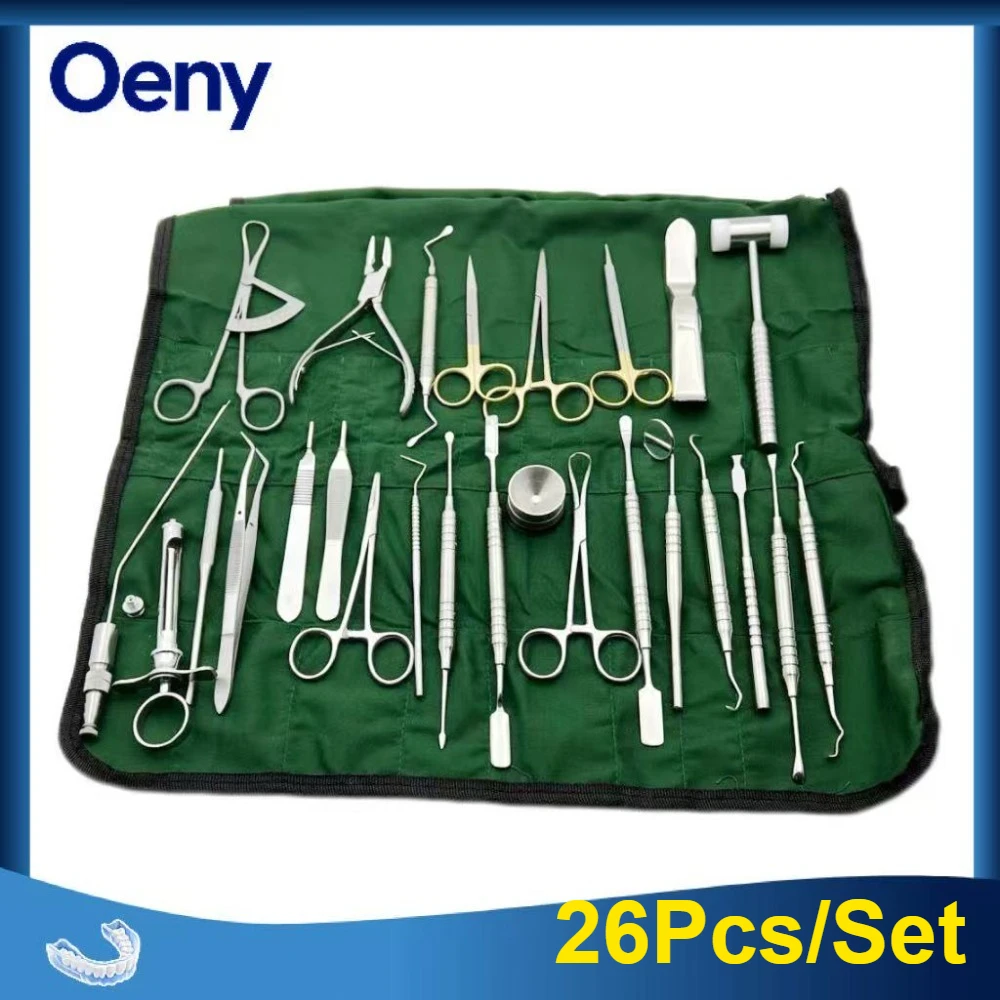 

Инструменты для зубных имплантатов, базовый набор инструментов, хирургический набор для зубных имплантатов, хирургические инструменты для стоматолога, 26 шт./компл.