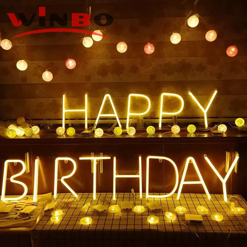 (customized)winbo custom happy birthday sign neon personal rgb logo letters numbers custom dopshipping sign neon shop party