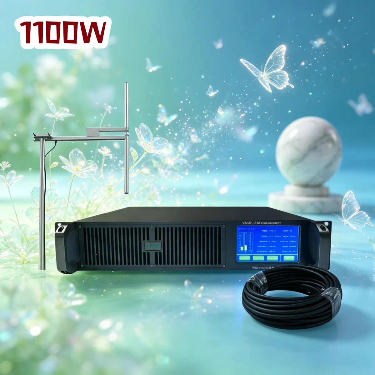 

YXHT-2, 1.1KW (1100W) FM Transmitter with Antenna Radio Station, Stage Audio, PLL Control High SNR Easy Install Kit