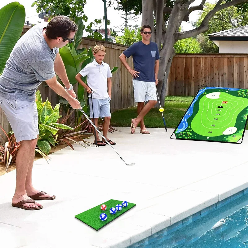 Children's Golf Practice Mat with Plush Material 1.8x1.8m Size for Parent-Child Putting Game Set