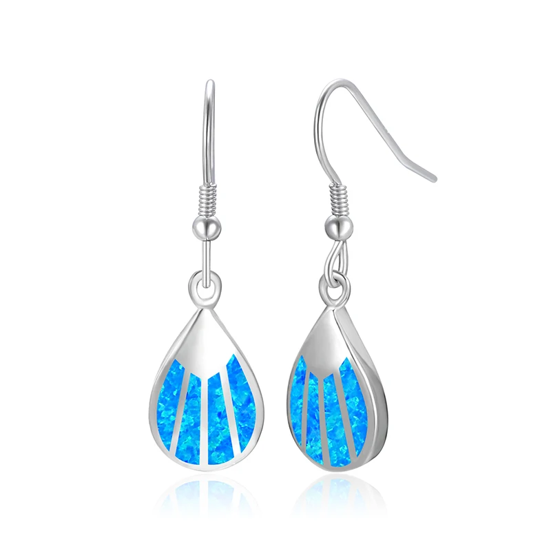 MYOP Trendy Shell Shape Jewelry Earring For Women Synthetic Blue Fire Opal Purple Earrings Party Gift