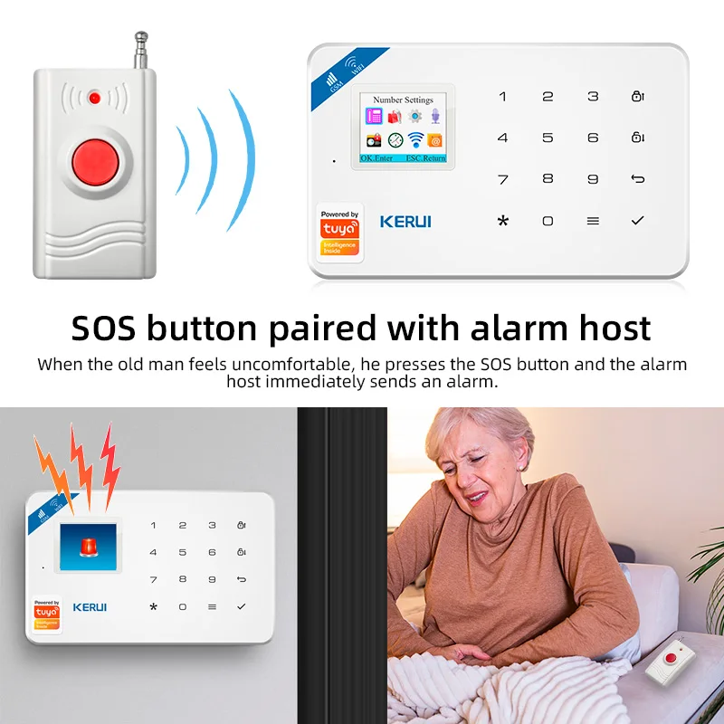 KERUI Emergency Button SOS Elderly Children Alarm Emergency Help Switch Home Security Protection For KERUI W181 W202 W204 Alarm