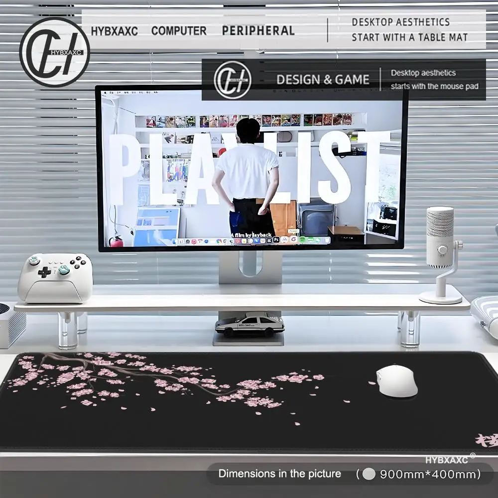 120x60 Japan-Style Cherry Blossom Mouse Pad Large Laptop Gaming Deskmat Sakura Mousepad 80x30 Office Carpet Gamer Keyboard Mat