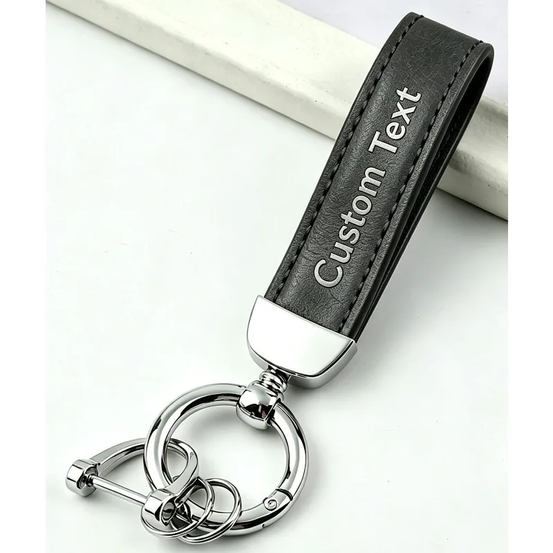 Personalized PU Leather Key Strap with Custom Text