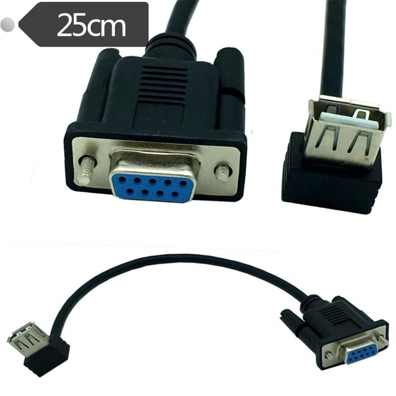 USB 2.0 A Female-RS232 DB9 Female 직렬 케이블 어댑터 변환기(직렬 플러그 장치용)는 장치 연결을 향상시킵니다.