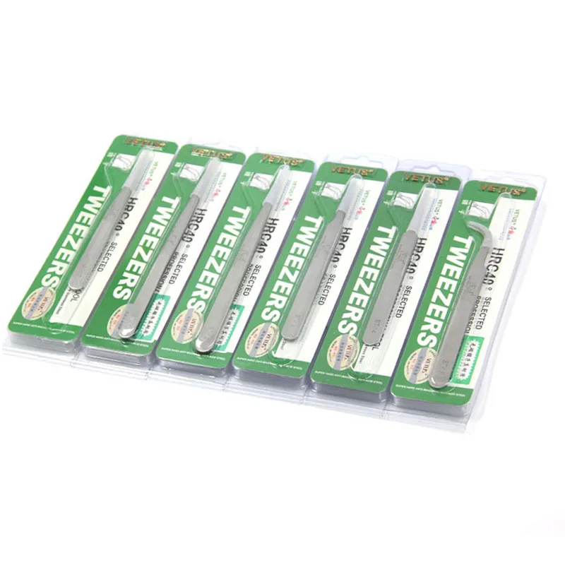 6pcs/lot Stainless Steel Netus Tweezers  Set  ST10-15 for Jewelry and Watchmaker