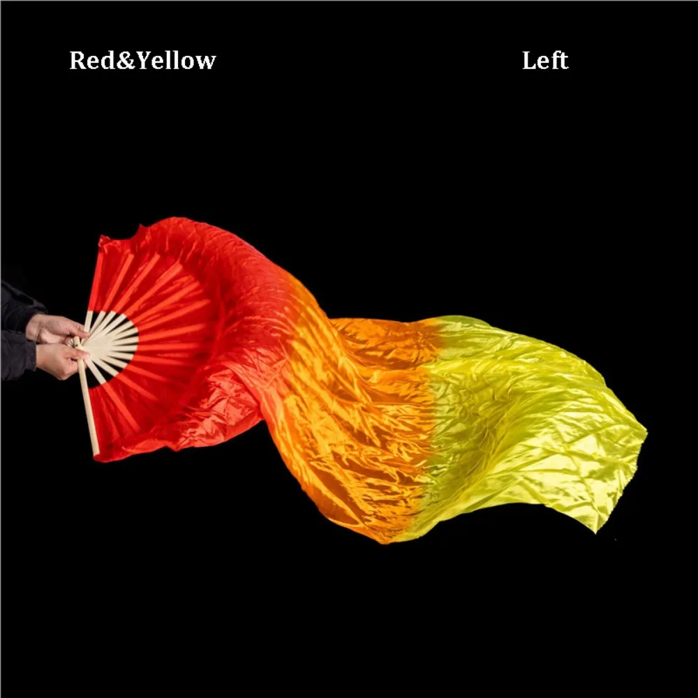 

Gradient Color Belly Dancing Fan Multicolors 1.5m Long Imitation Fan Practice Dancer Tool Rayon Silk Fans Dance Accessories