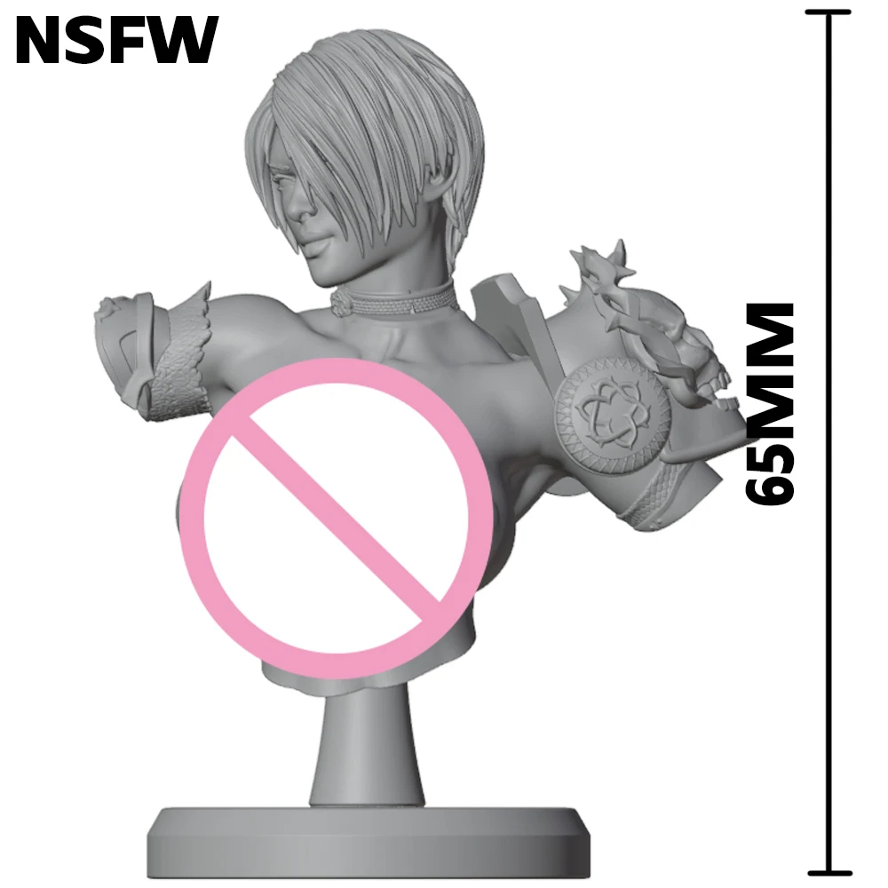 

65mm Valentine Belle Sexy Gir Bust Grey Resin Figurine Toy Unpainted GK Doll Unassembled 3D Print Miniature Reduction Statue Toy