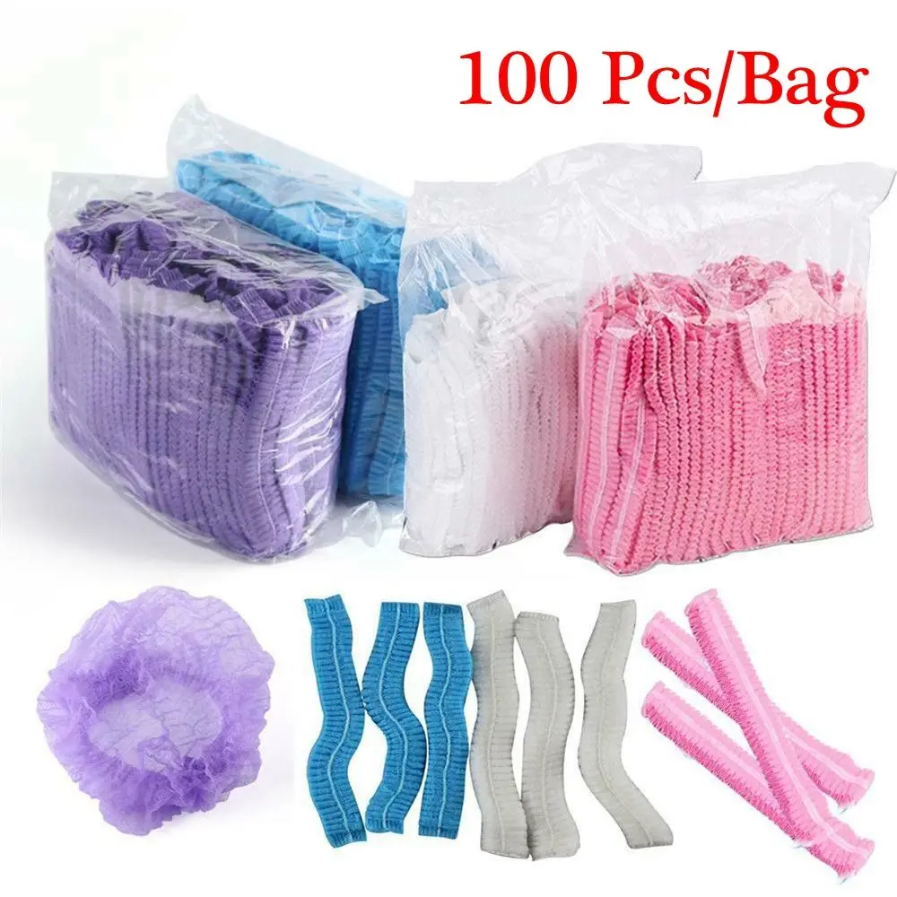 100 Pcs New Dustproof Stretch Hair Net Caps Catering Hat Eyebrows  Microblading