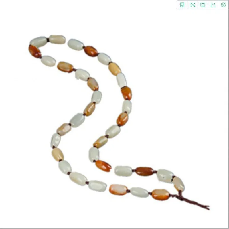 Natural Nephrite Hetian Jade Tumbled Stone Beads Luxury Pendant Lanyard Neck Strap Rope Necklace For Jewelry Making Accessories