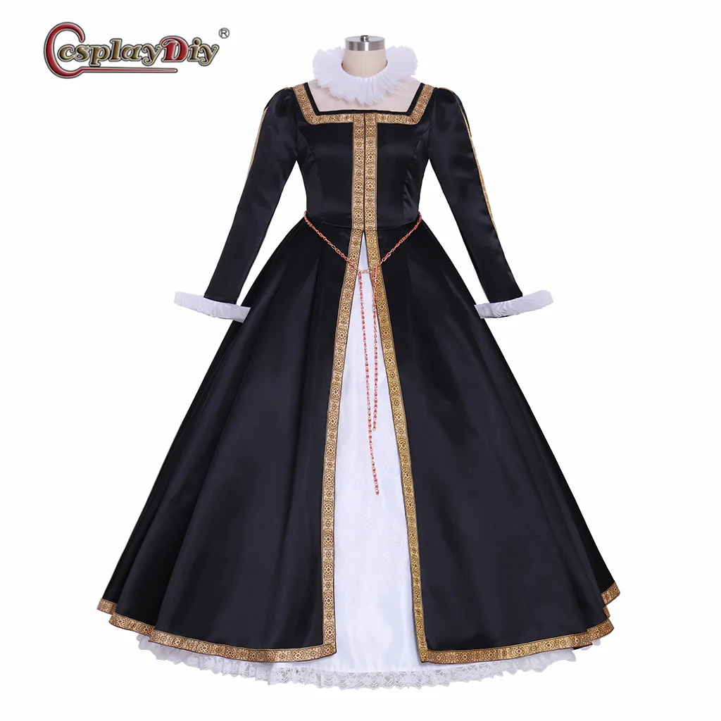 

Queen Elizabeth Tudor Dress Medieval Woman's Dress Black Vintage Renaissance Tudor Ball Gown Dress Costume