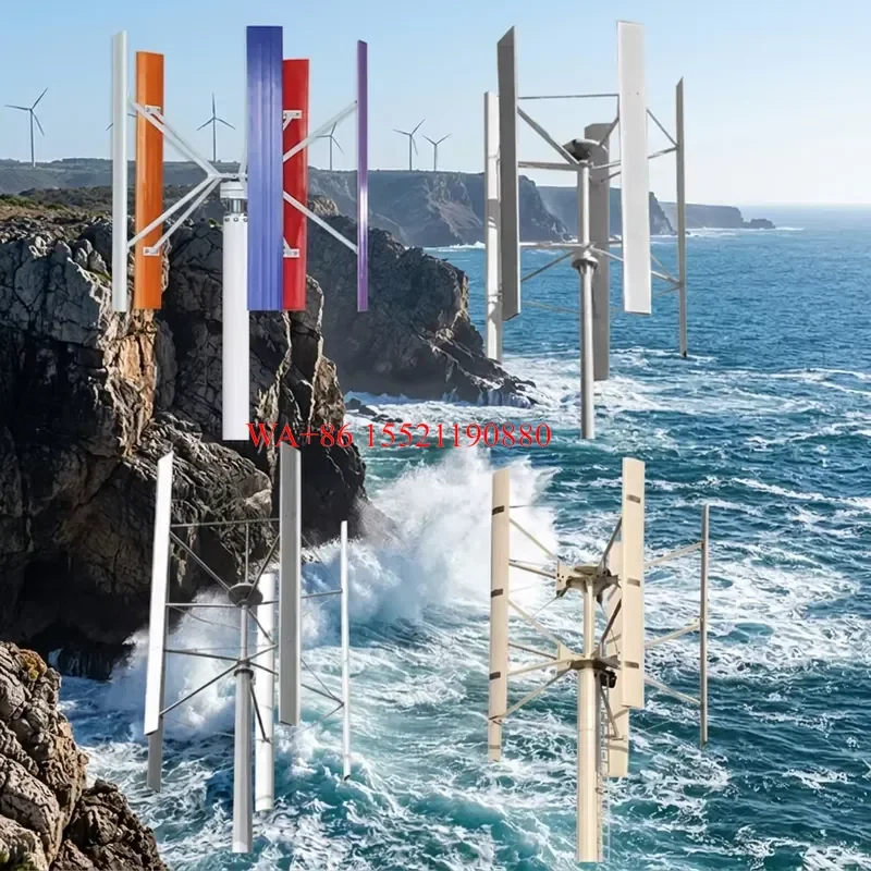 WMWMNU for High Efficiency Vertical Axis Wind Turbine 10KW 220V Red Lantern Design Energy System Factory Direct Sale