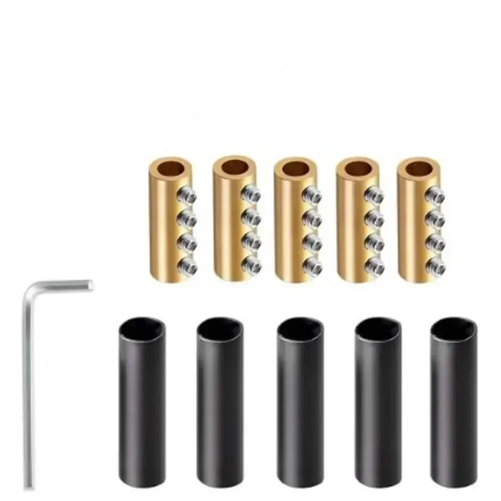 6080A 4 Hole Wire Connector Kit 5 Sets with Heat Shrink Insulation Tubes and Wrench for Electrical Wire Joint Applications