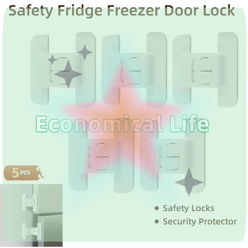 5Pcs/Set Multi-function Safety Locks Home Refrigerator Lock Safety Fridge Freezer Door Lock Children Security Protector