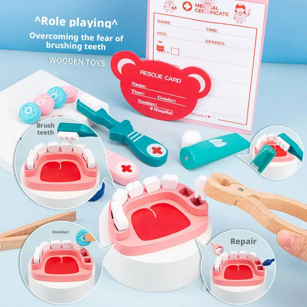 

1/2PCS Wooden Pretend Play Doctor Educationa Toys for Children Kid Medical Simulation Medicine Chest Set for Kids Interest Gift