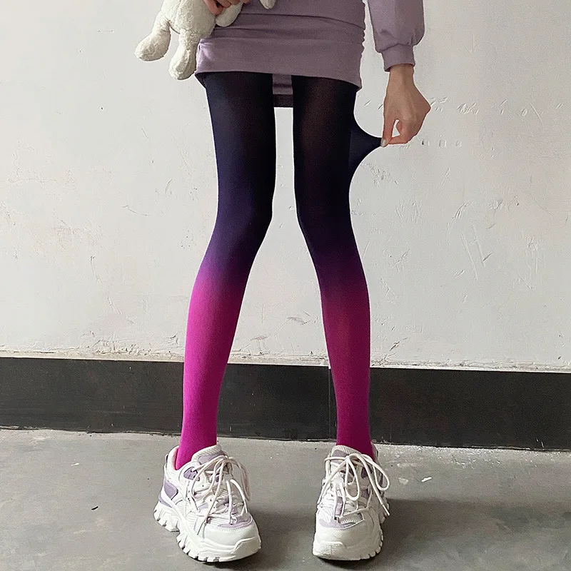 Farbverlauf Frauen Sexy Anime Cosplay Strümpfe Weibliche Lolita Leggings Hängenbleiben Widerstand Farbige Strumpfhosen für Mädchen Strumpfhosen – Detail 10
