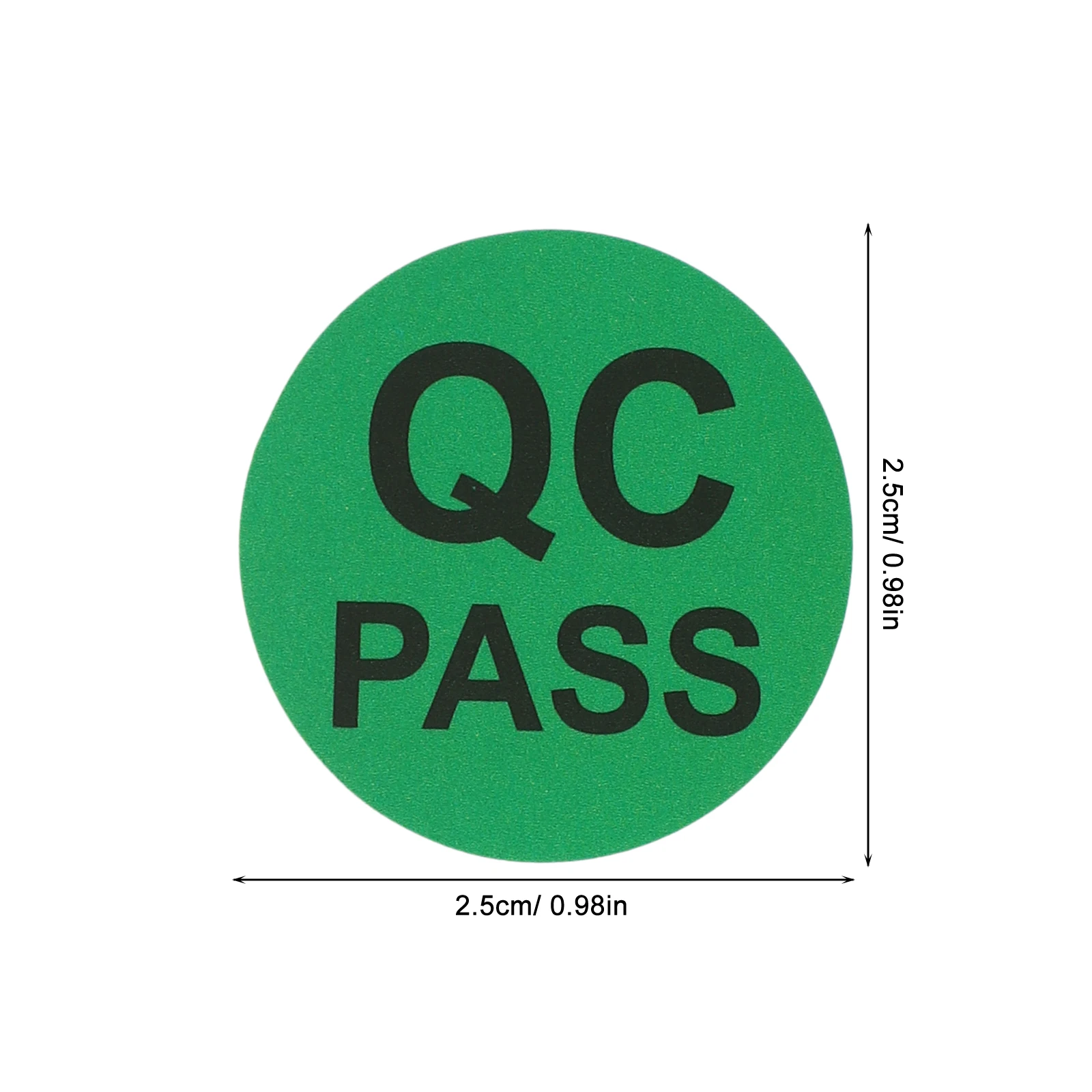 1 Roll Adhesive Qc Label Stickers Round Inventory Quality Control Labels for Warehouse Approval Marking and Product Inspection