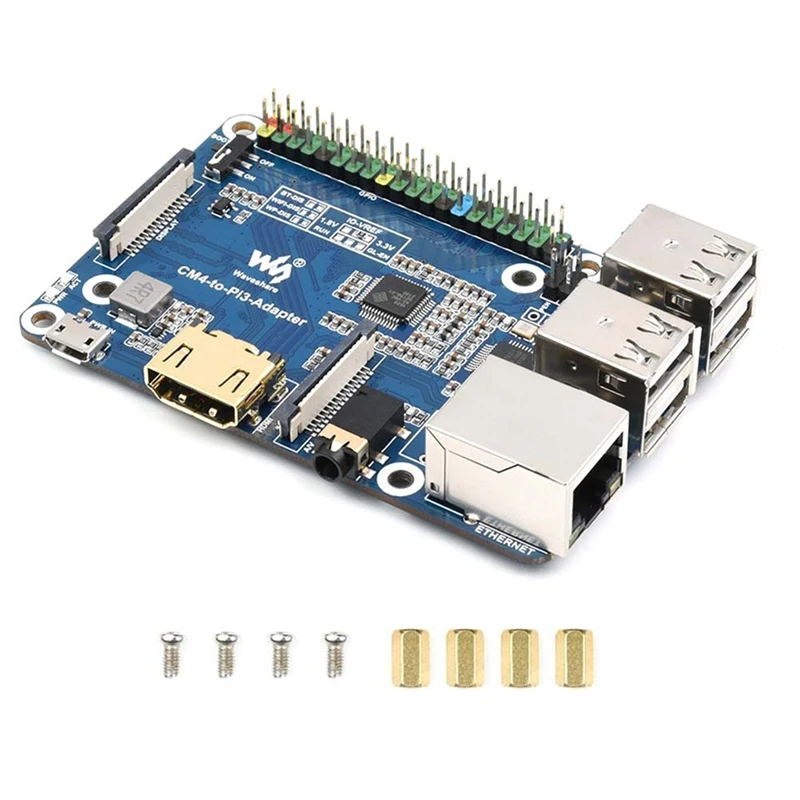 Waveshare For Raspberry Pi CM4 To 3B Adapter IO Base Board CM4 To Pi3 Adapter 1 Set Blue