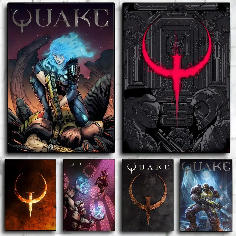 Classic Fps Retro VideoGame Q-Quake Poster Wall Art Print Poster Decorative Mural Home Decor Gift Unframed