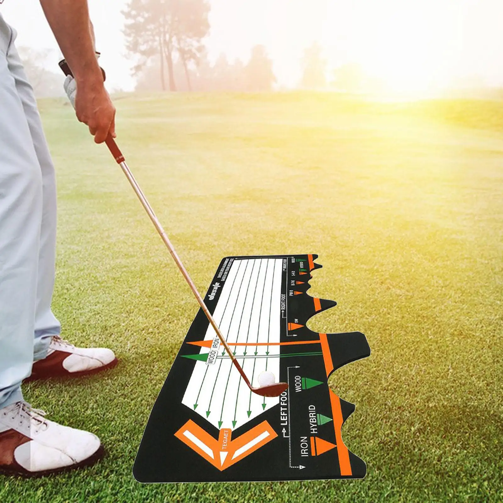 Golf Practice Swing Mat Golf Practice Equipment Golf Putting Use Swing Posture Correction Aids Golf Swing Practice Stand Mat