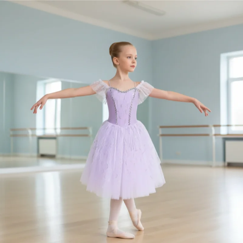 Ballet Dresses Sequins Ballet Tutu Dress Girls Princess Ballerina Dance Costume Party Dress Ballet Wear Leotard