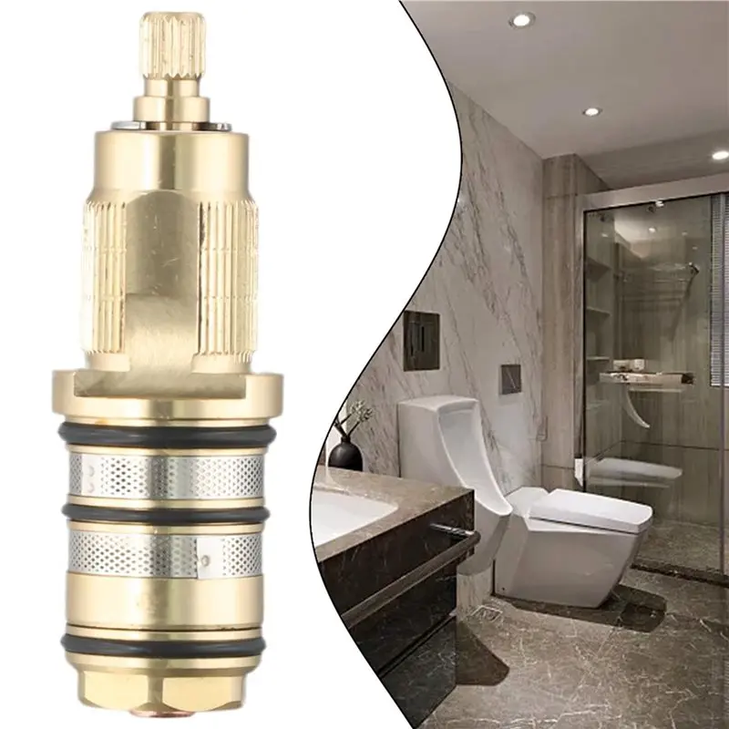 ABJI-5X Thermostatic Shower Valve,Thermostatic Spool,Brass Replacement Thermostatic Shower Mixer Valves Bar Repair Kits
