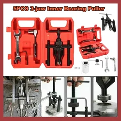 5PCS 3-jaw Inner Bearing Puller Gear Extractor Carbon Steel Heavy Duty Automotive Machine Tool Kit Repair Tools for Motorcycles