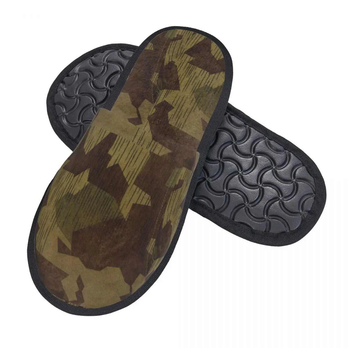 Custom Print  WW2 German Splittertarn Camo House Slippers Cozy Warm Military Army Camouflage Memory Foam Fluffy Slipper Shoes