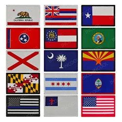 US American America Flag Patch California Texas Arizona Alabama Maryland Poyester Flag Tactical Appliqued Armband Badges For Cap