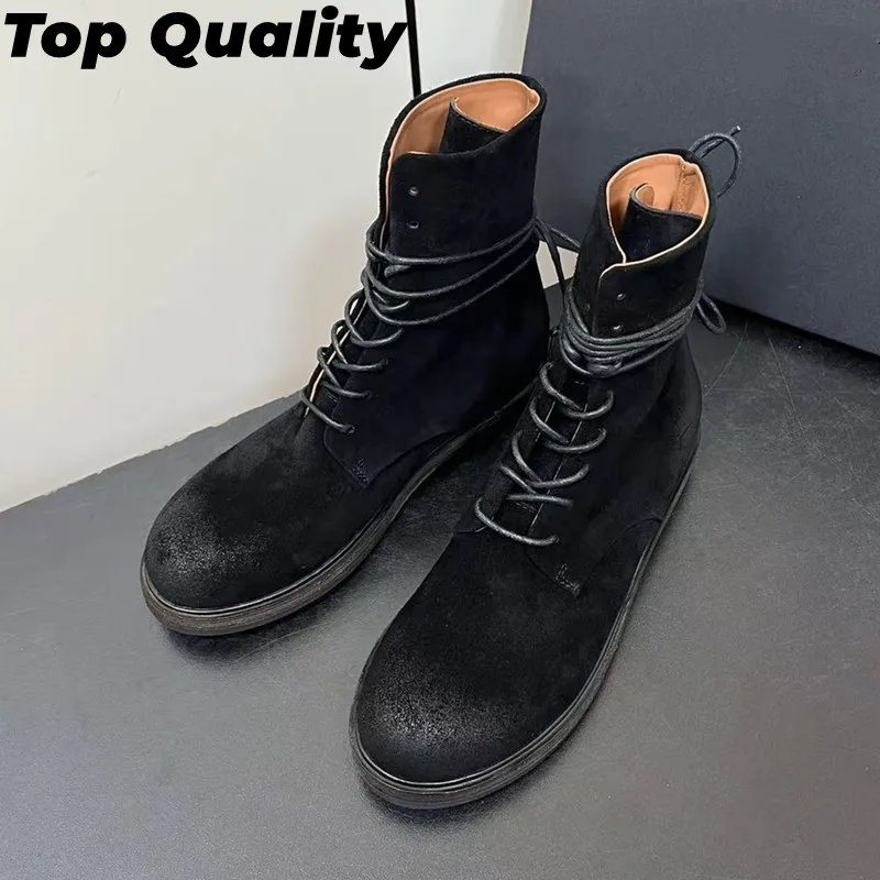 Women's niche minimalist lace up patchwork color wedge heel boots women's leather elastic short boots