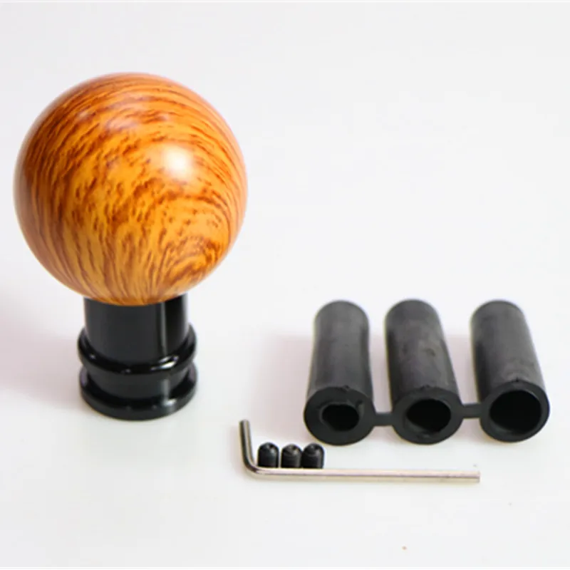 Metal shift knob peach wood color car aluminum alloy shift lever shift lever handle head suitable for universal