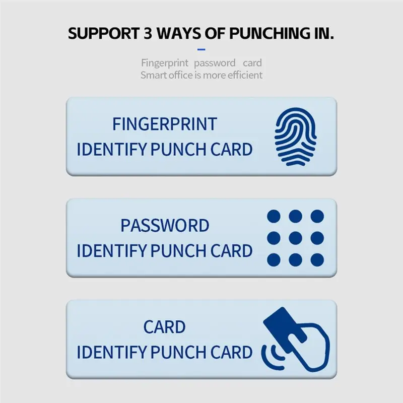 24-hour delivery Biometric Time Clocks US Plug For Employees Time Punch Machine For Business Fingerprint/Card/Password