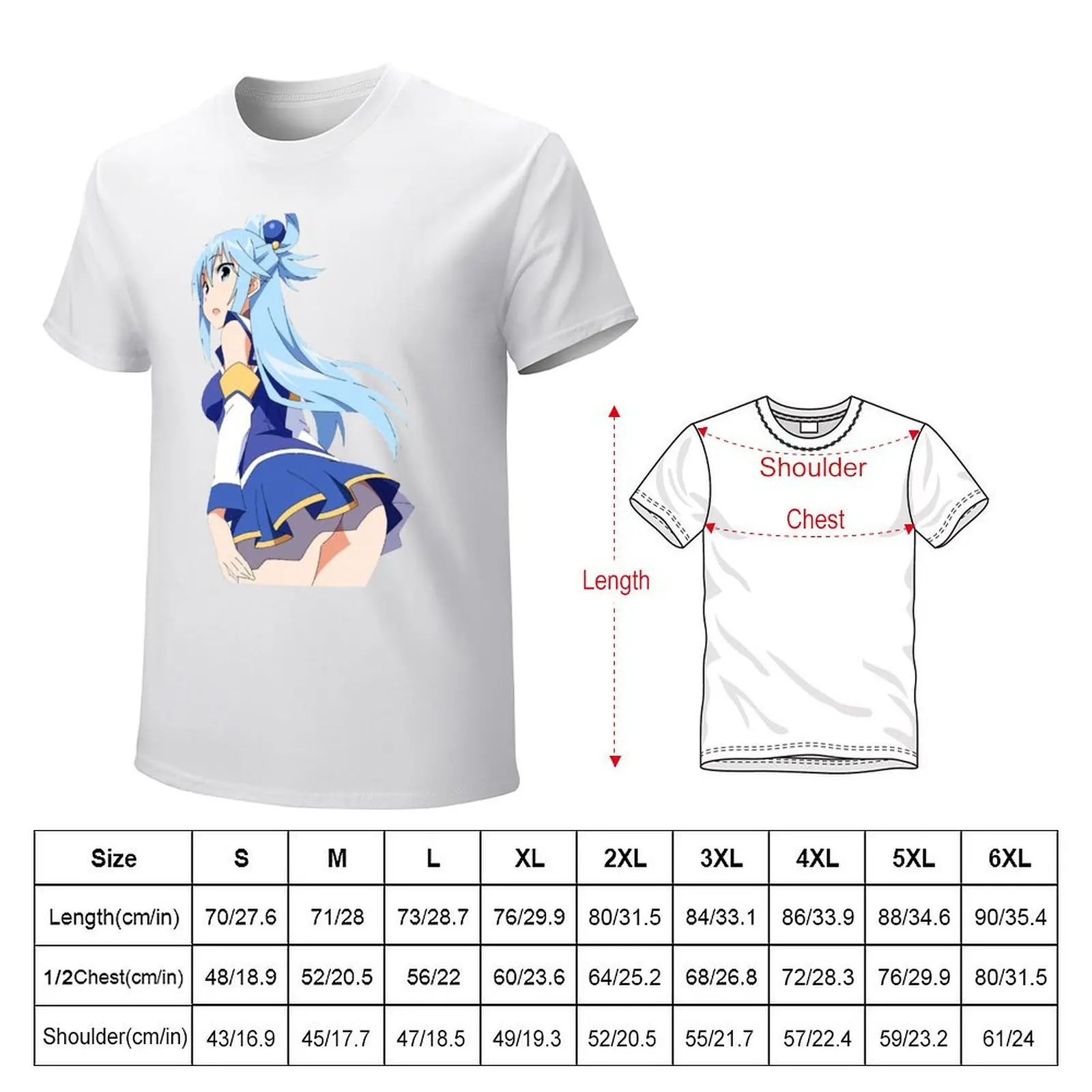 Hottest waifu Aqua T-shirt summer tops tops mens workout shirts