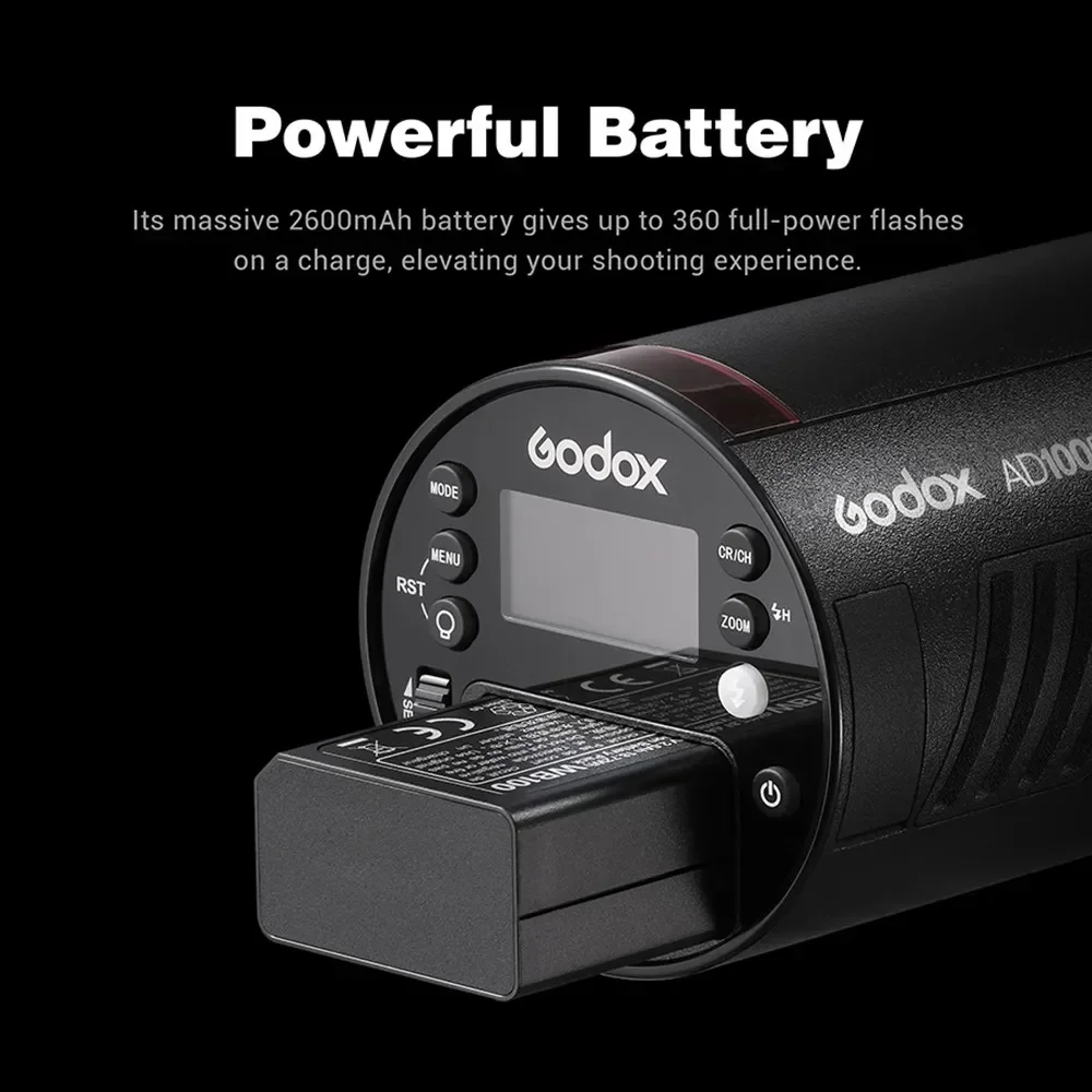

AD100Pro 100Ws Flash TTL Compatible 5800±200K AK-R1/S2 Bracket Compatible for Portrait Location Shooting